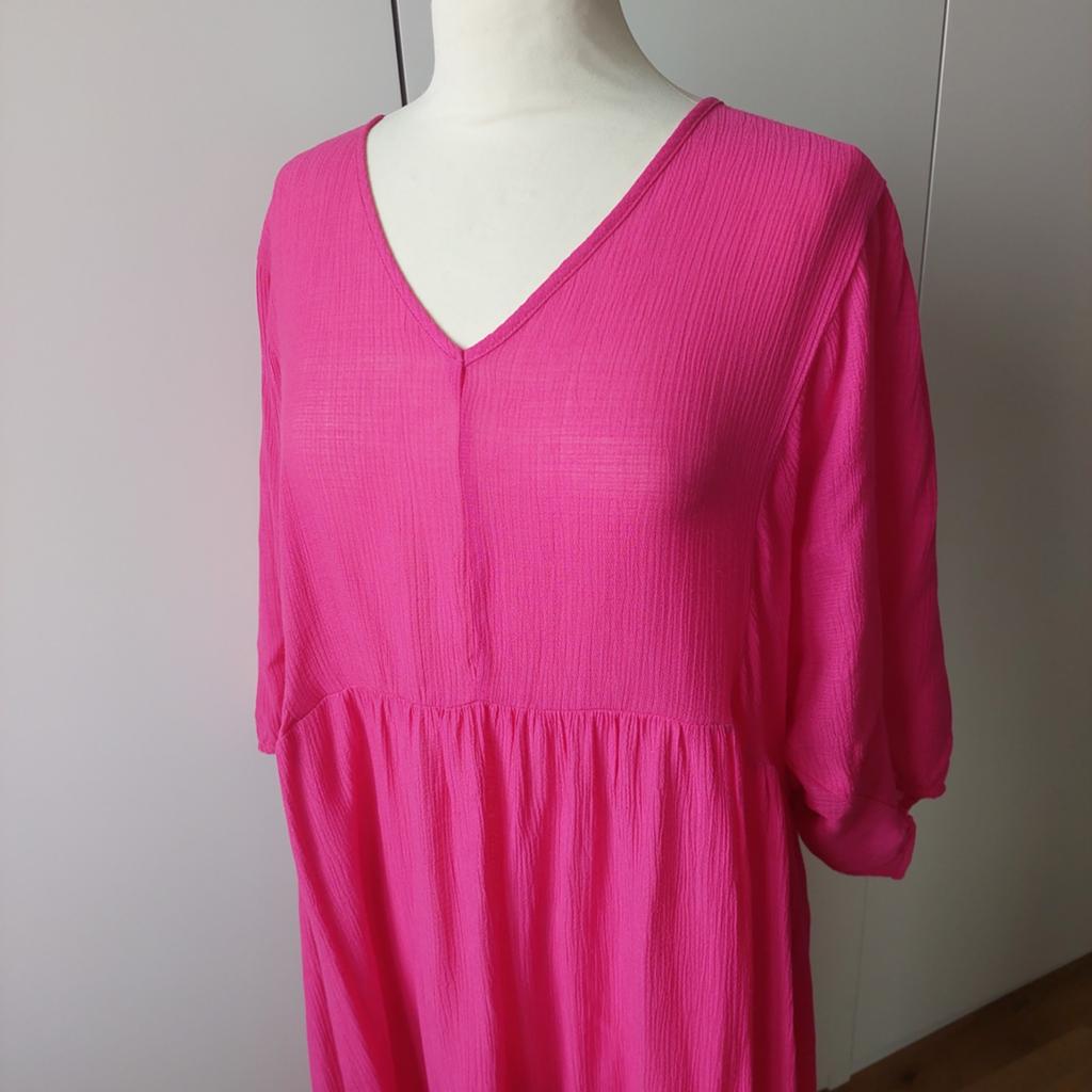 Zomerjurk viscose maat 52 zgan -, Kleding | Dames, Grote Maten, Ophalen of Verzenden, Zo goed als nieuw, Roze