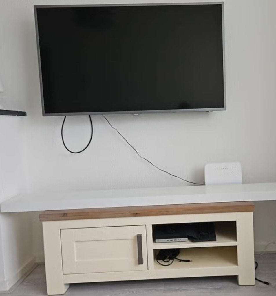 TV-Dressoir acaciahout – Pronto Wonen, Huis en Inrichting, Kasten | Televisiemeubels, Zo goed als nieuw, Minder dan 100 cm, 100 tot 150 cm