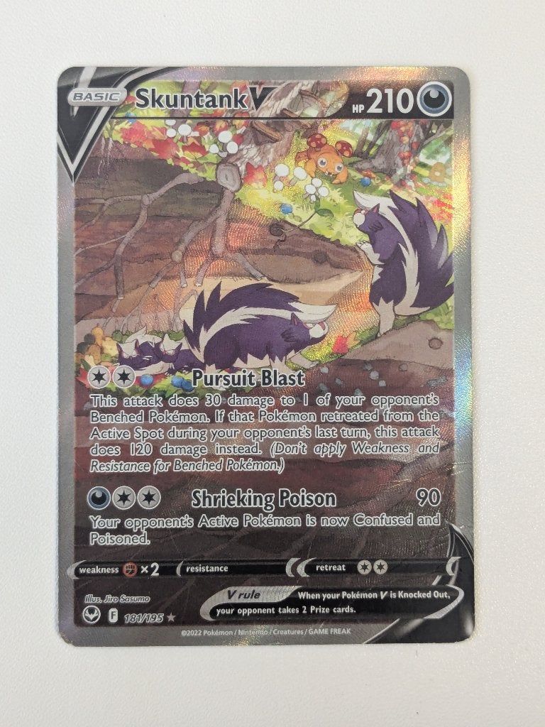 Pokémon kaart (Full Art) - Skuntank V [Engels], Ophalen of Verzenden, Zo goed als nieuw, Losse kaart, Foil