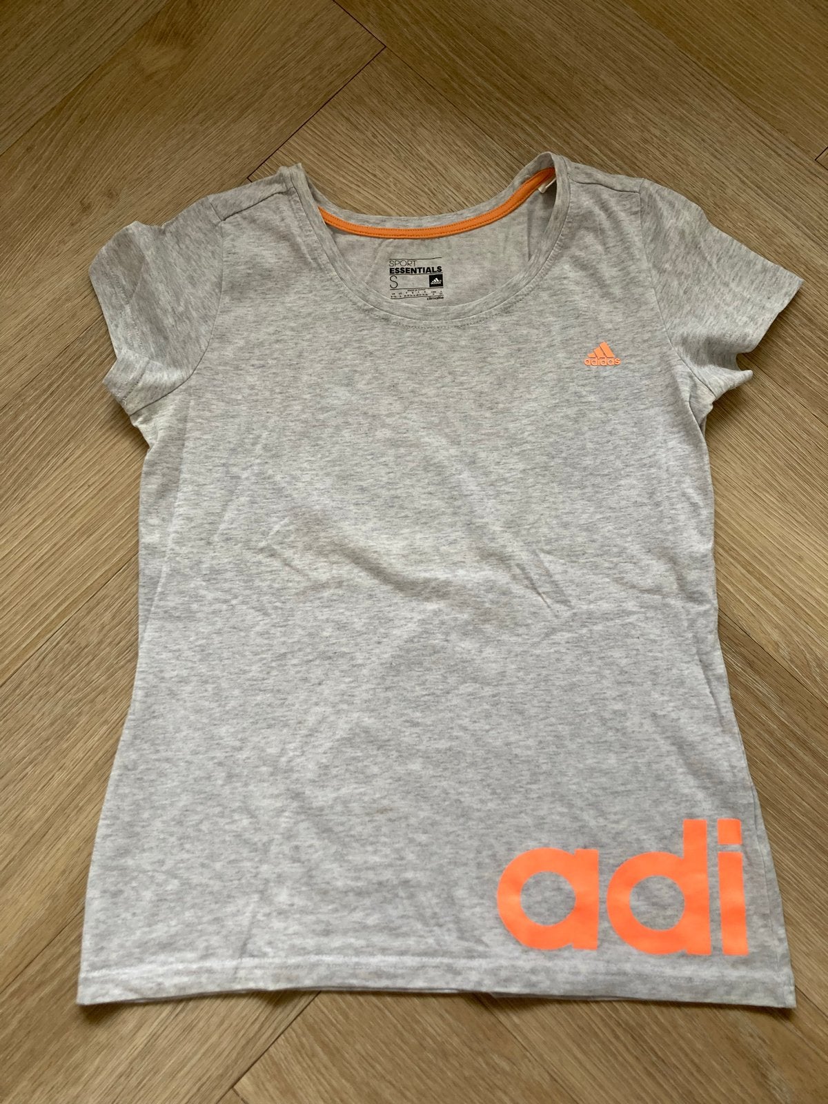 Adidas Sport T-shirt Dames Tennis Maat S Grijs Oranje, Ophalen of Verzenden, Maat 36 (S), Grijs, Racketsport