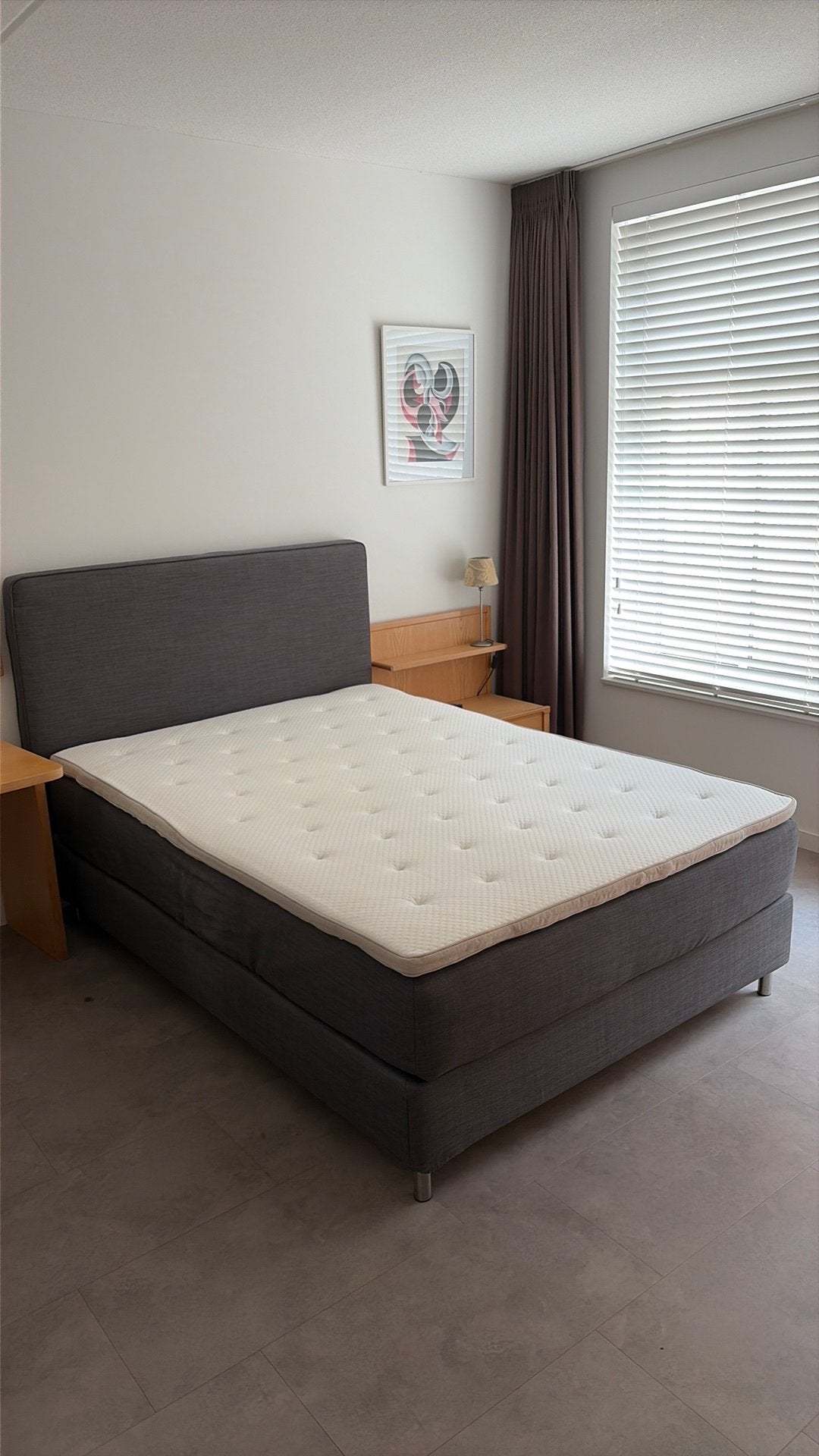 Ikea boxspring 140x200 cm met topper, Ophalen, Zo goed als nieuw, Tweepersoons, 140 cm