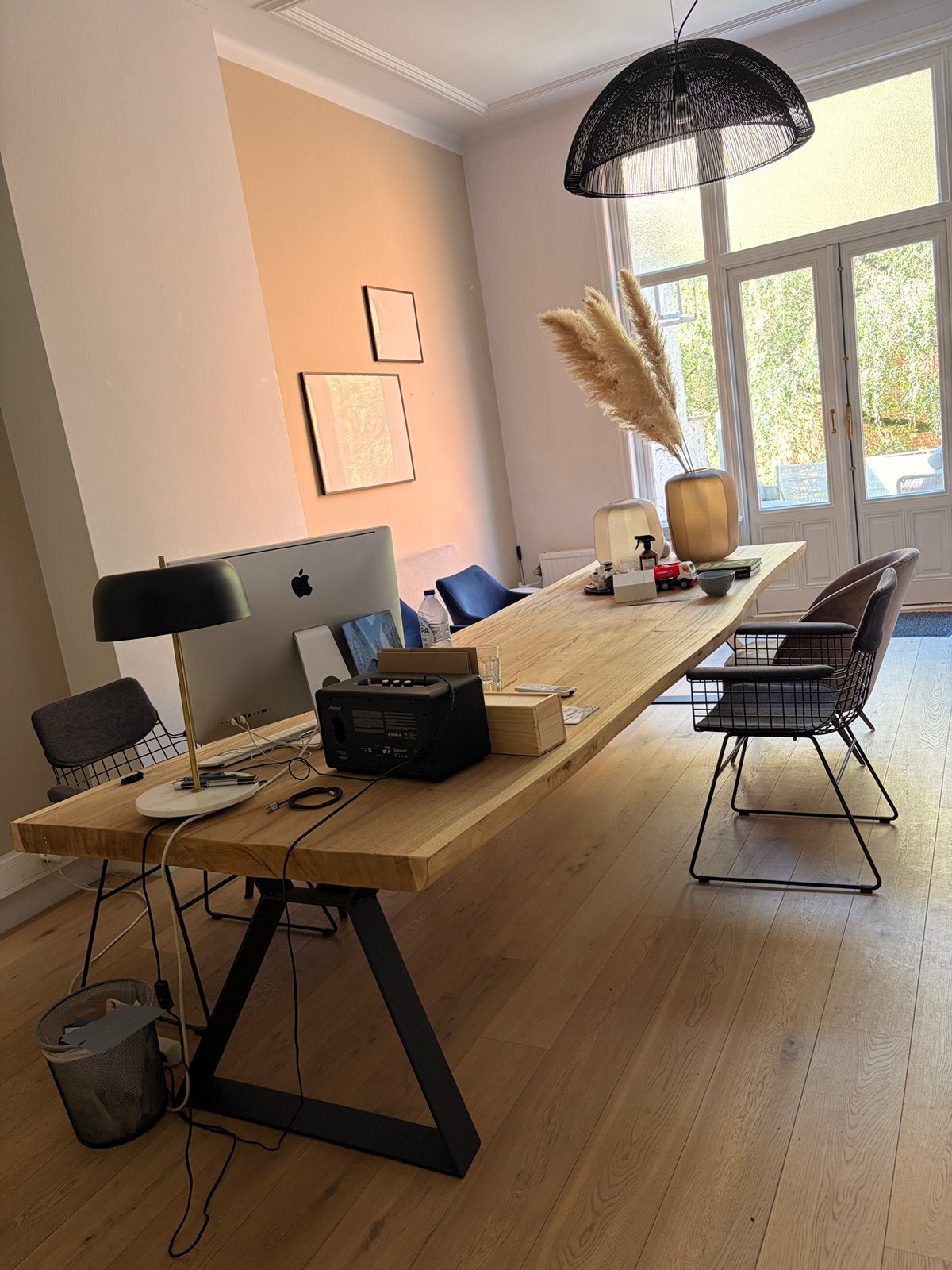 Complete luxe kantoorinboedel + eiken vloer – tafel 350 cm, Ophalen
