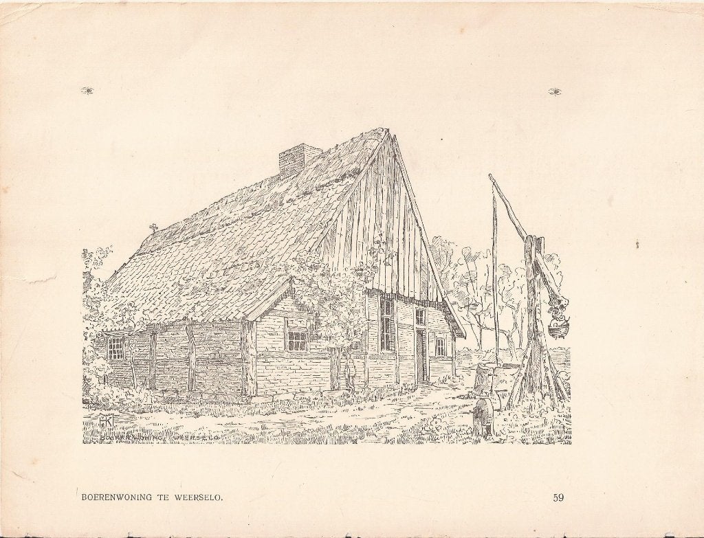 Weerselo Boerenwoning te Weerseloo 2 afbeeldingen 1908, Architectuur, 12 cm, 1900 - 1949, 17 cm