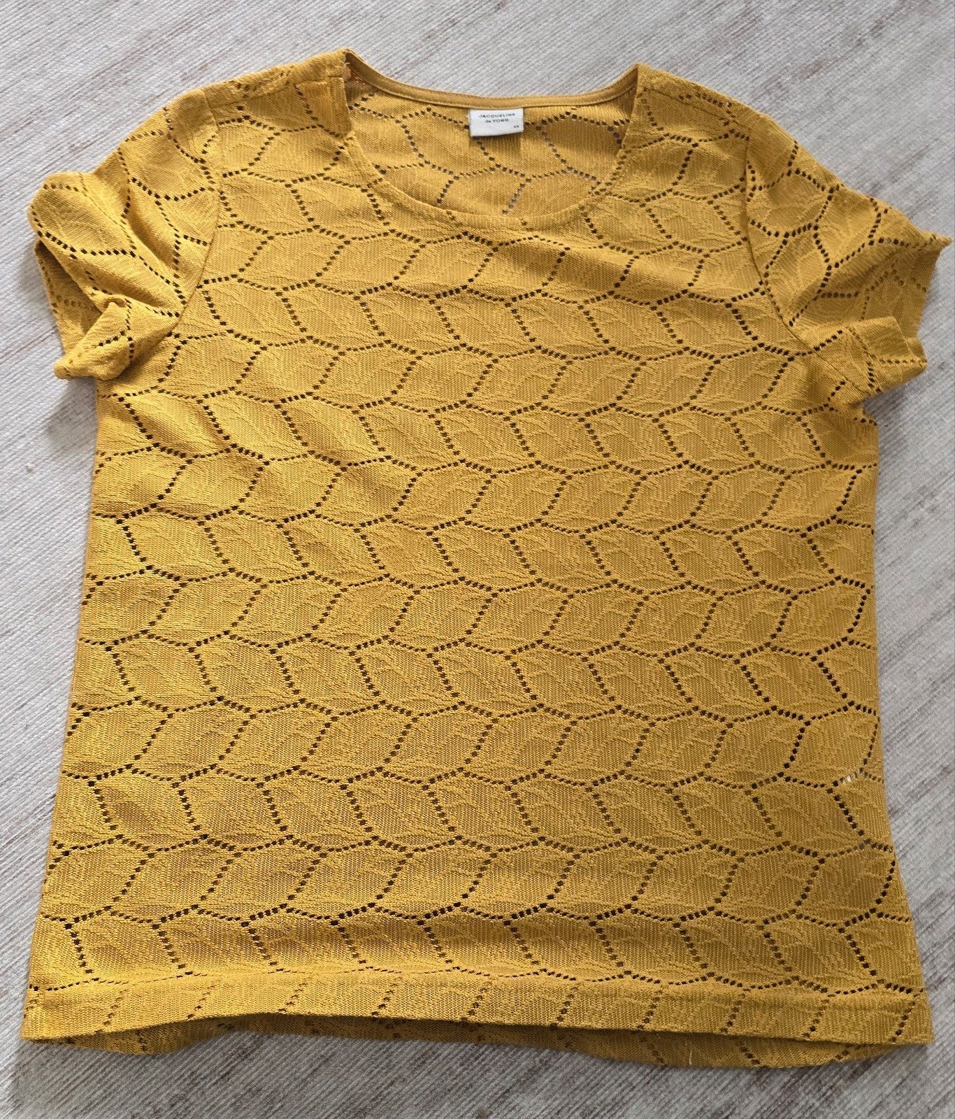 Mosterdgeel Jacqueline de Yong T-shirt XS - ZGAN, Jacqueline de Yong, Ophalen of Verzenden