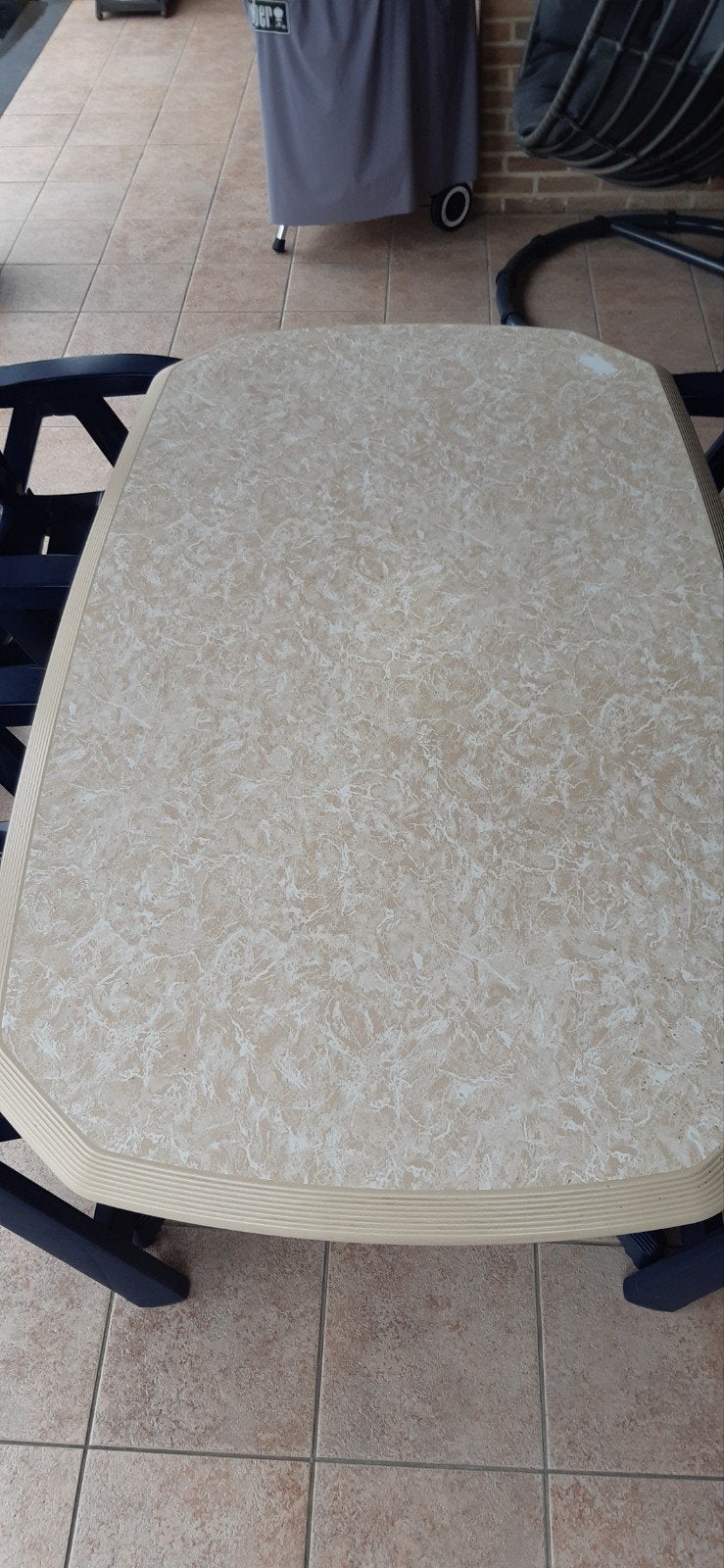 Hartmann prestige tuintafel met opbergvak en deksel, Ophalen, Gebruikt, Rechthoekig, Kunststof