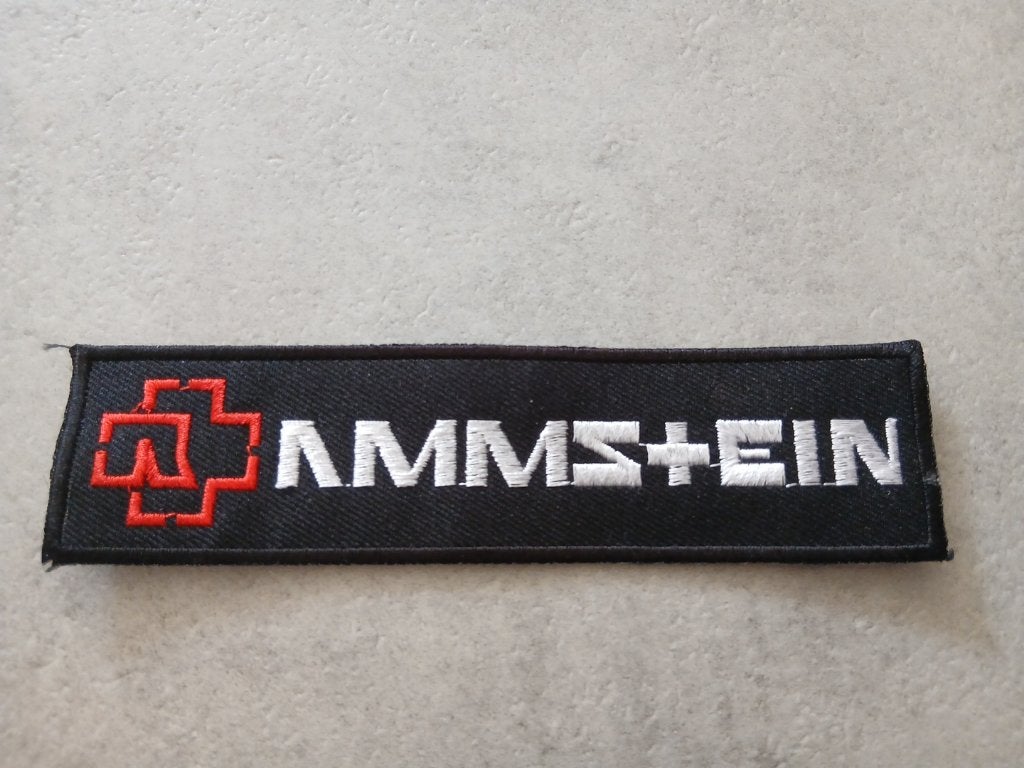 Rammstein mooie + leuke logo patch strip 8 -- 15.5 x 4 cm, Verzenden, Nieuw, Kleding