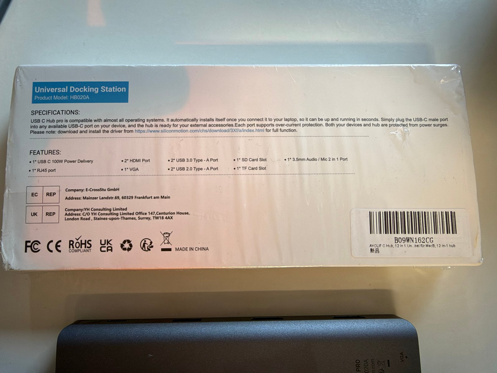 Nieuwe Universal Docking Station USB-C Hub Pro HB020A, Ophalen of Verzenden, Nieuw, Docking station, Laptop