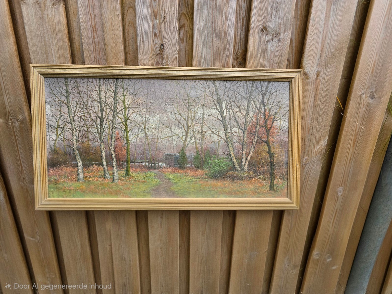 Schilderij: Herfstlandschap met berkenbomen, Ophalen of Verzenden, Landschap