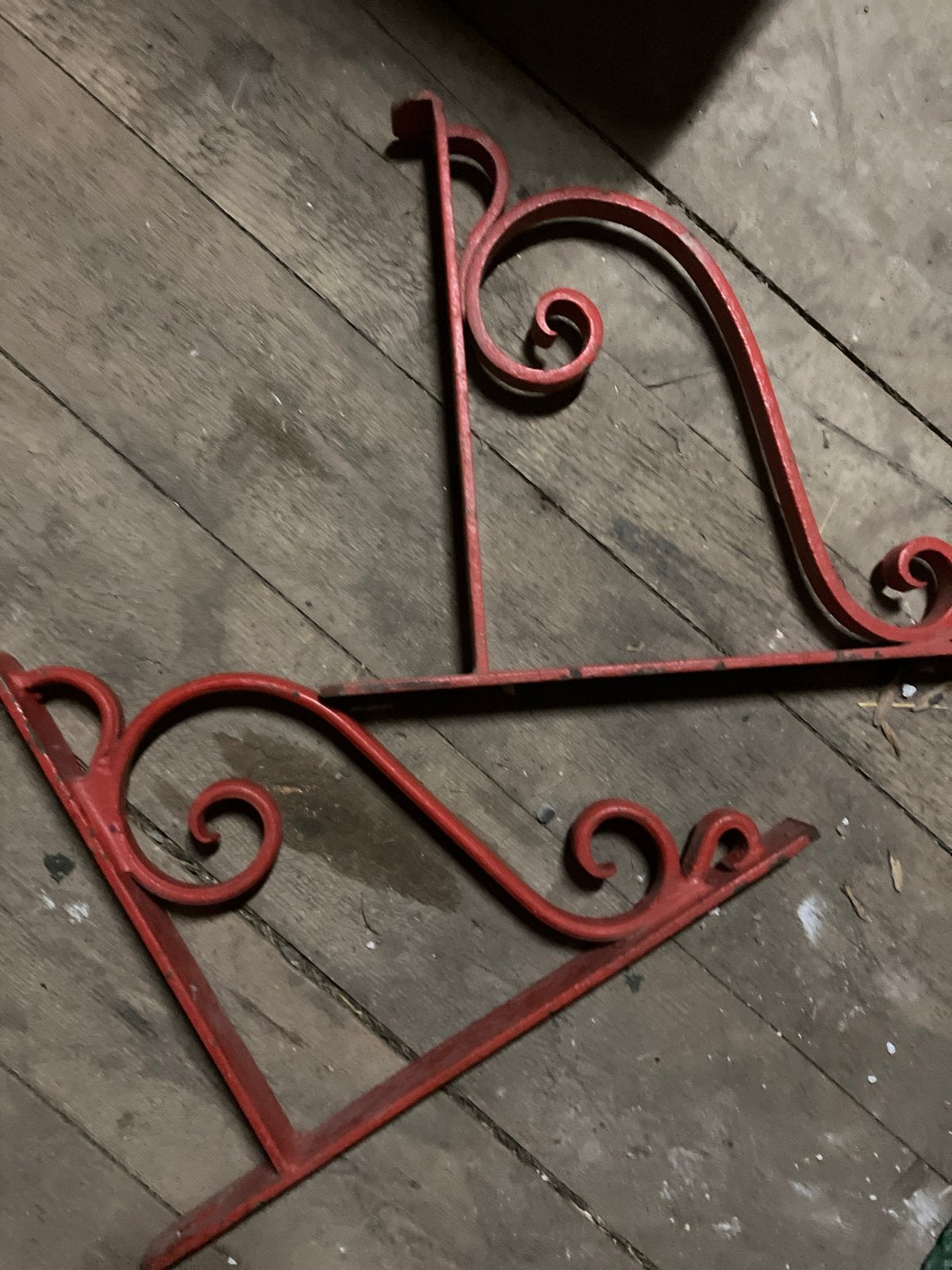 Toscaanse rode metalen plankdragers (6stuks), Ophalen, Gebruikt
