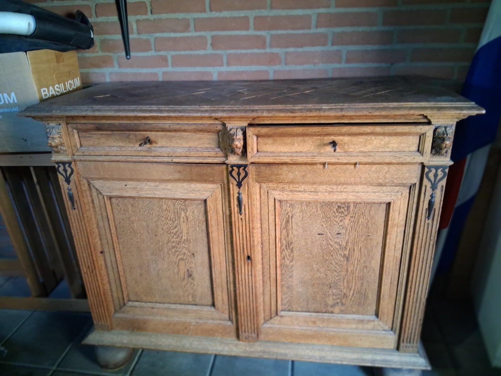 antieke kast, Ophalen, Gebruikt, 50 tot 75 cm, Met deur(en)