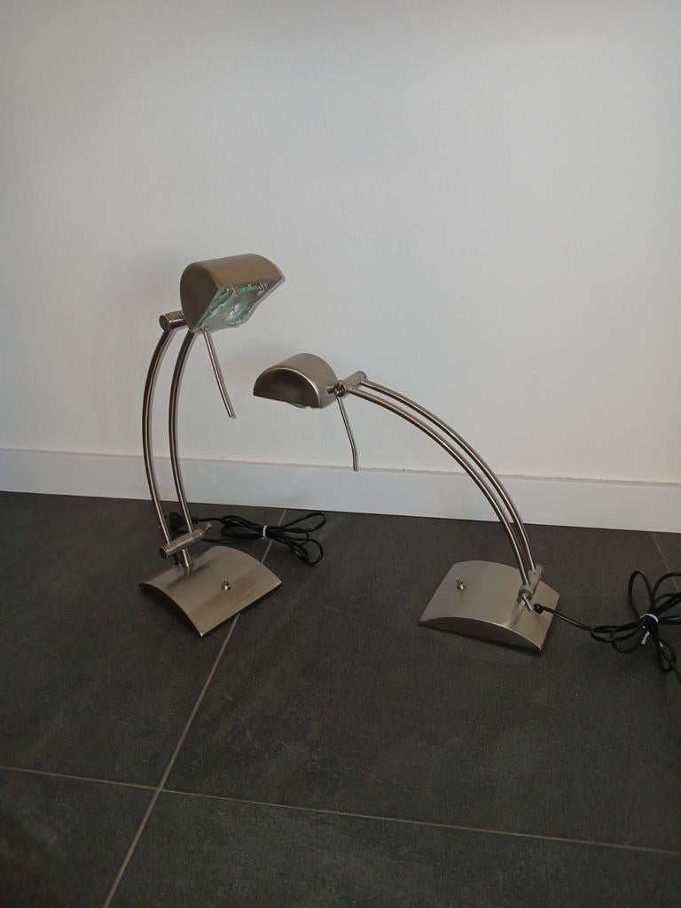 Set van 2 Tafel lampen, Sunny - Modern design, Huis en Inrichting, Lampen | Tafellampen, Gebruikt, Ophalen of Verzenden, Metaal