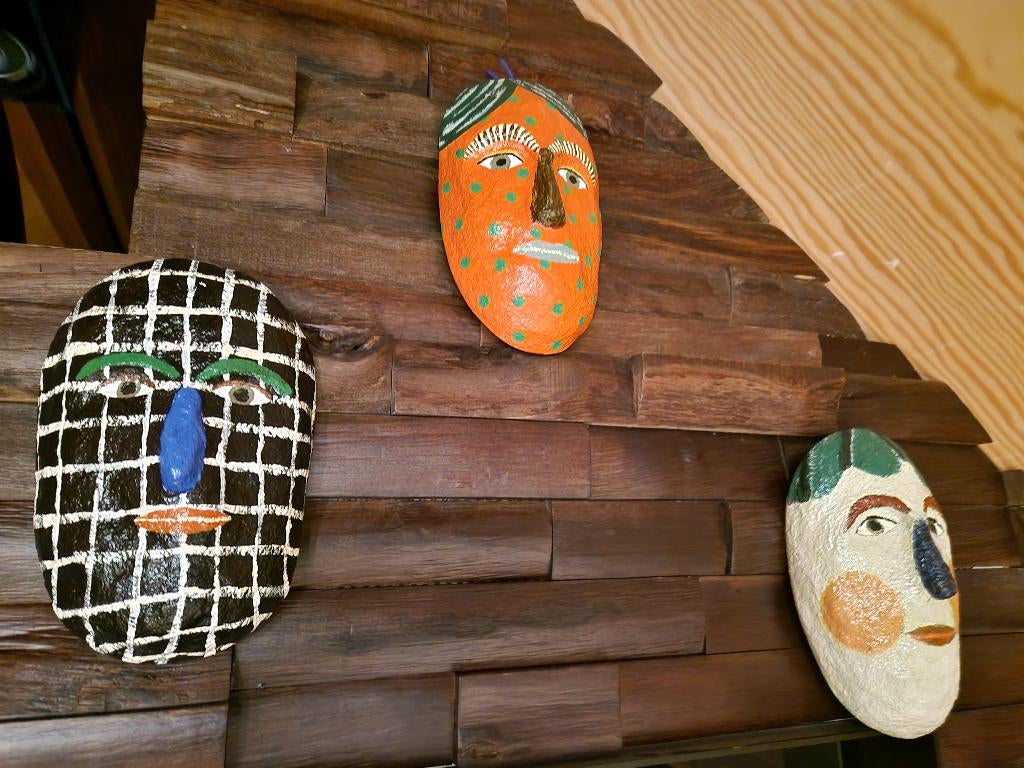 PARK & Pardon papier mache maskers, Ophalen of Verzenden