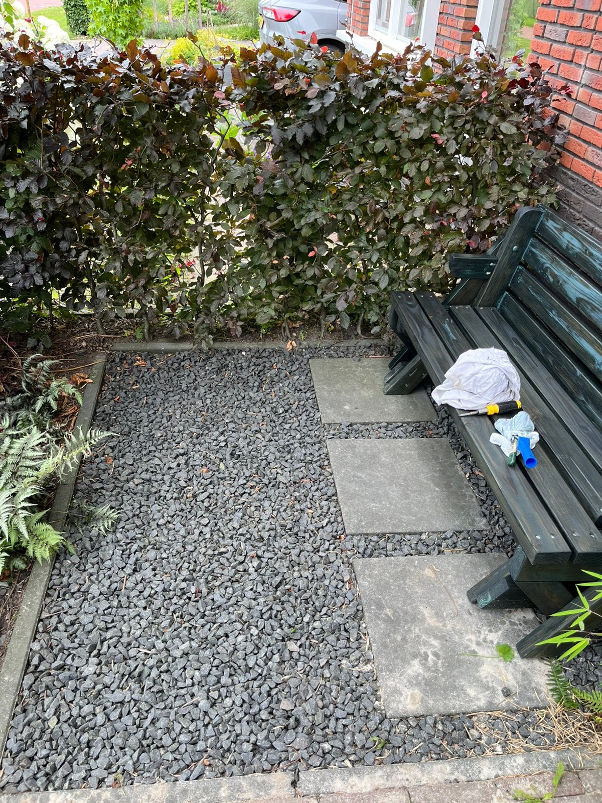 Gratis op te halen; +/- 4m2 aan ardennesplit antraciet, Ophalen, Gebruikt