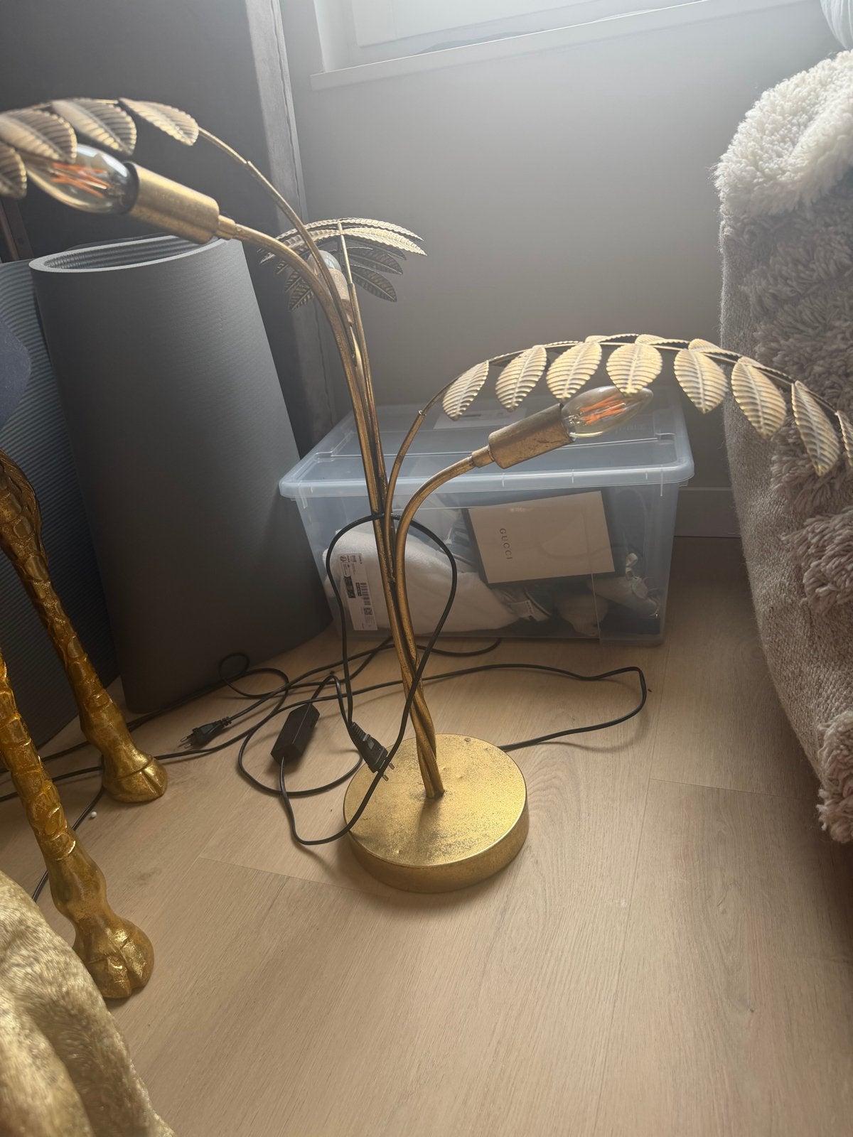 Gouden Tafellamp met Bladeren Design, Ophalen, Goud, Modern, Sfeerlamp