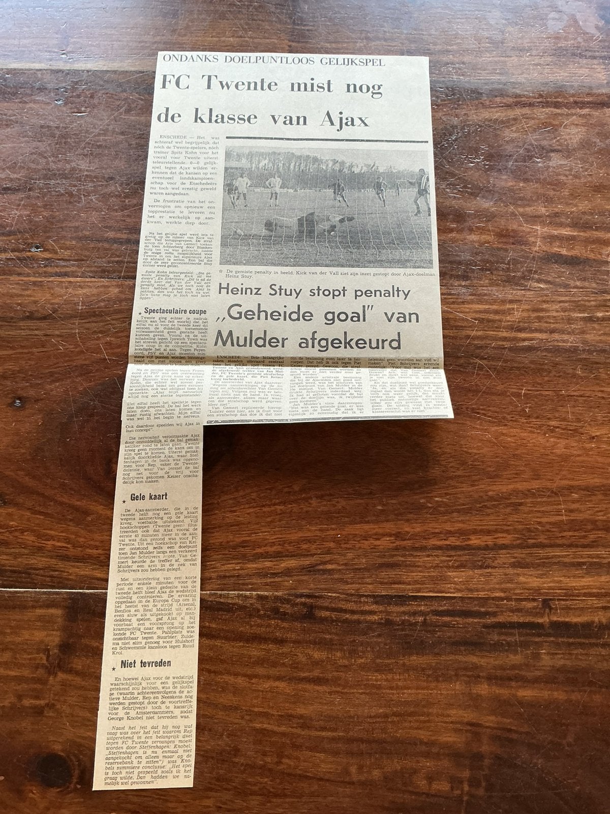 Voetbal krantenartikel FC Twente Ajax februari 1974, Ophalen of Verzenden, Knipsel(s)