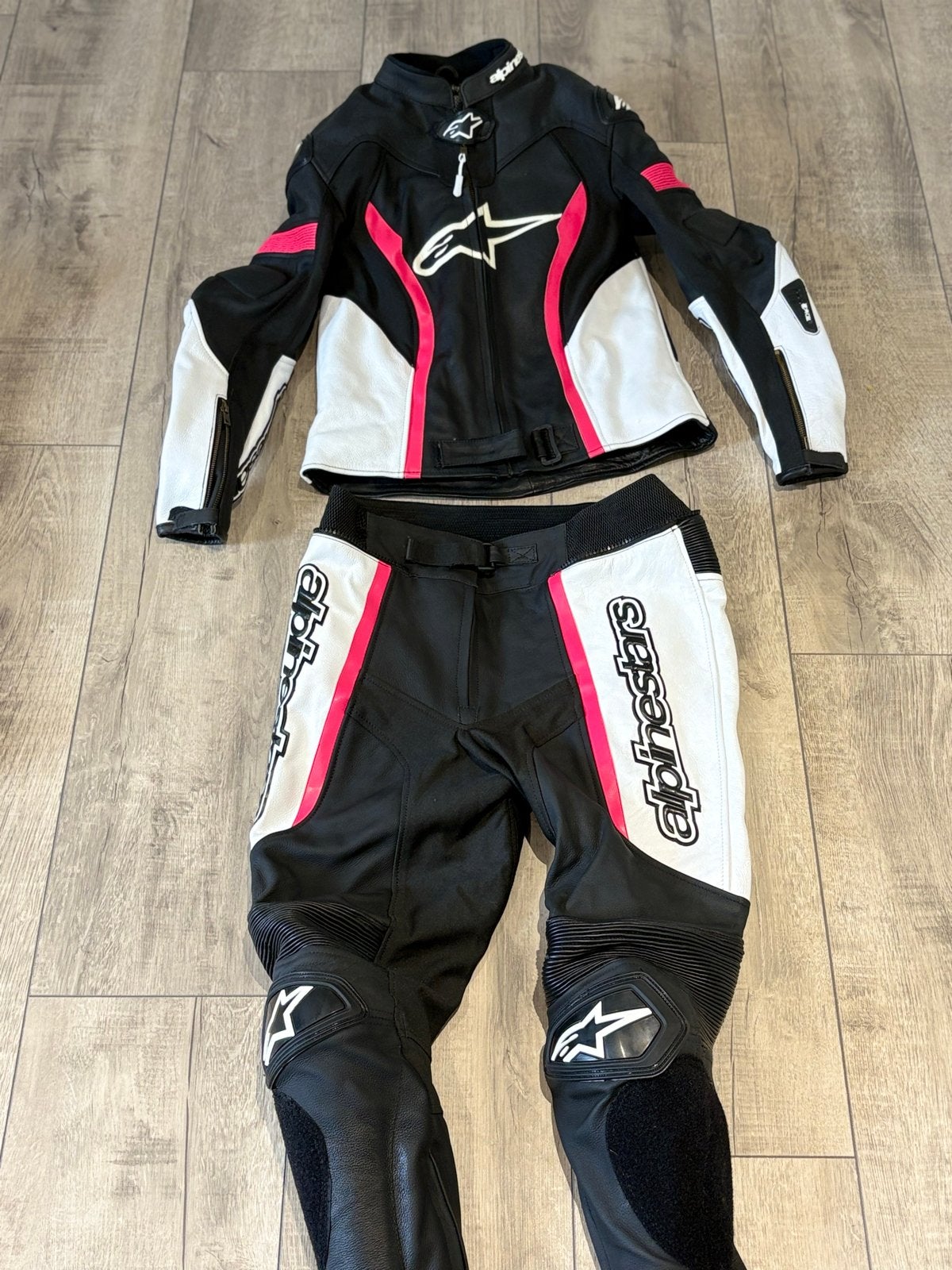 Alpinestars motorpak dames, maat 32, zwart/roze/wit, Ophalen, Gedragen