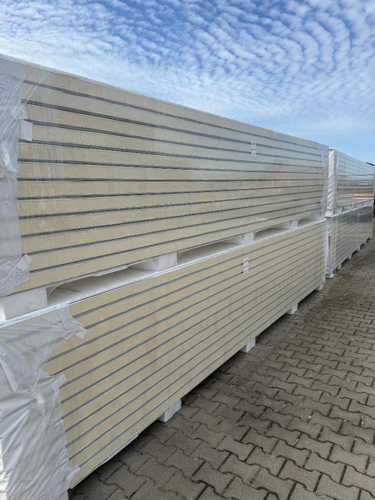 Sandwichpanelen 80mm RAL9002 Wandpanelen PIR Isolatie divers, Doe-het-zelf en Verbouw, Platen en Panelen, Ophalen, Nieuw, Overige materialen