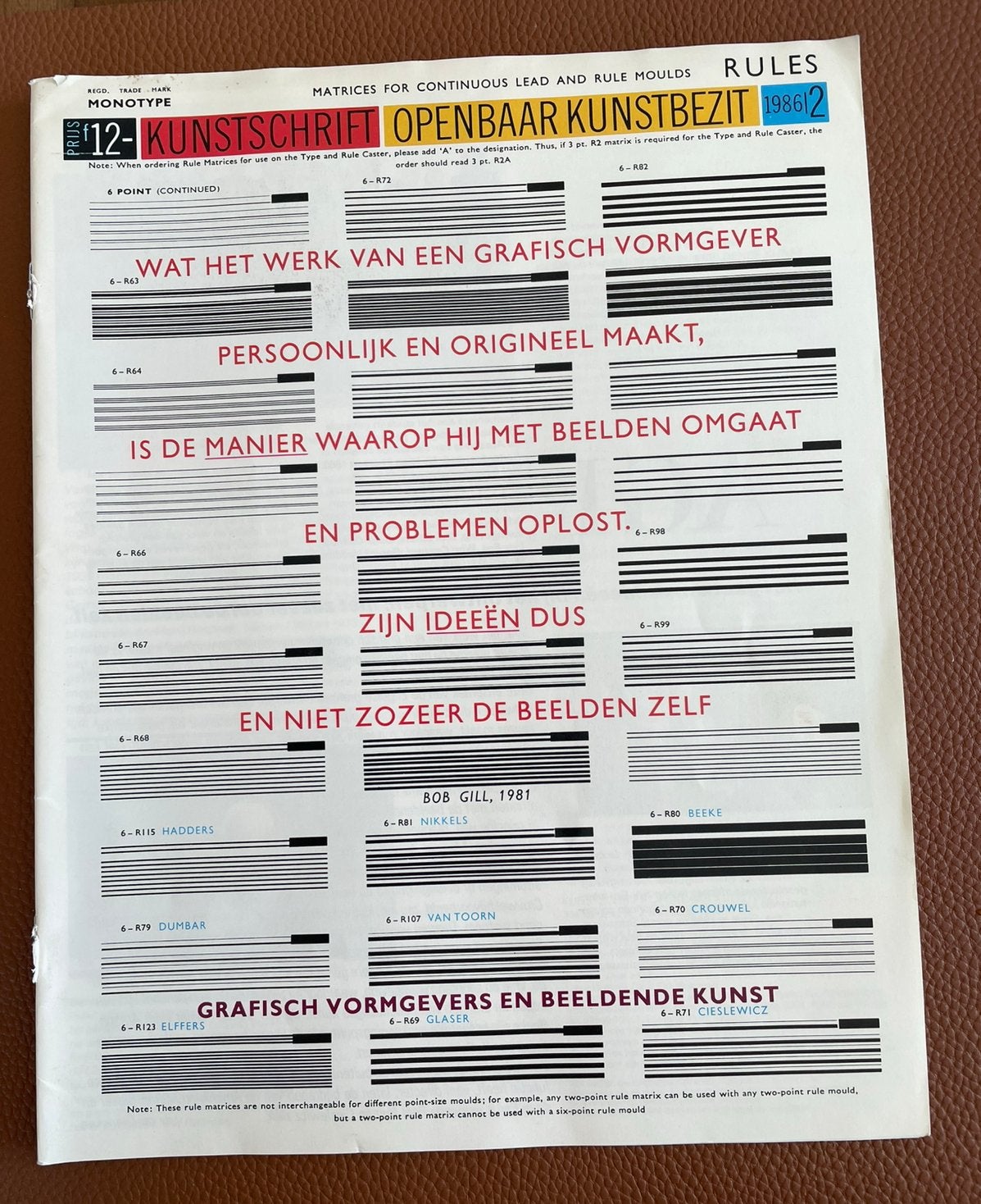 Kunstschrift 1986 nr 2 Grafisch vormgevers + beeldende kunst, Boeken, Ophalen of Verzenden