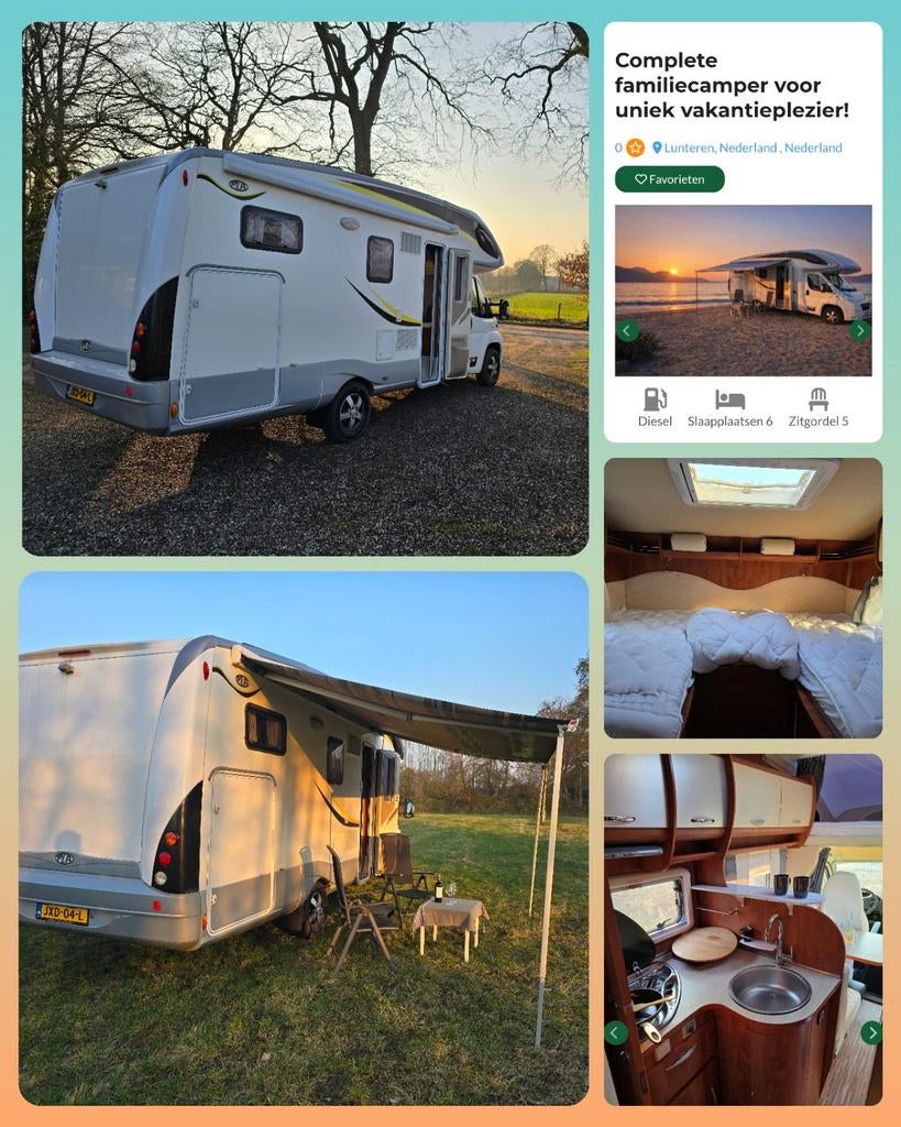 Complete camper te huur! 5 personen, vanaf €120,- p.d., Drie personen of meer