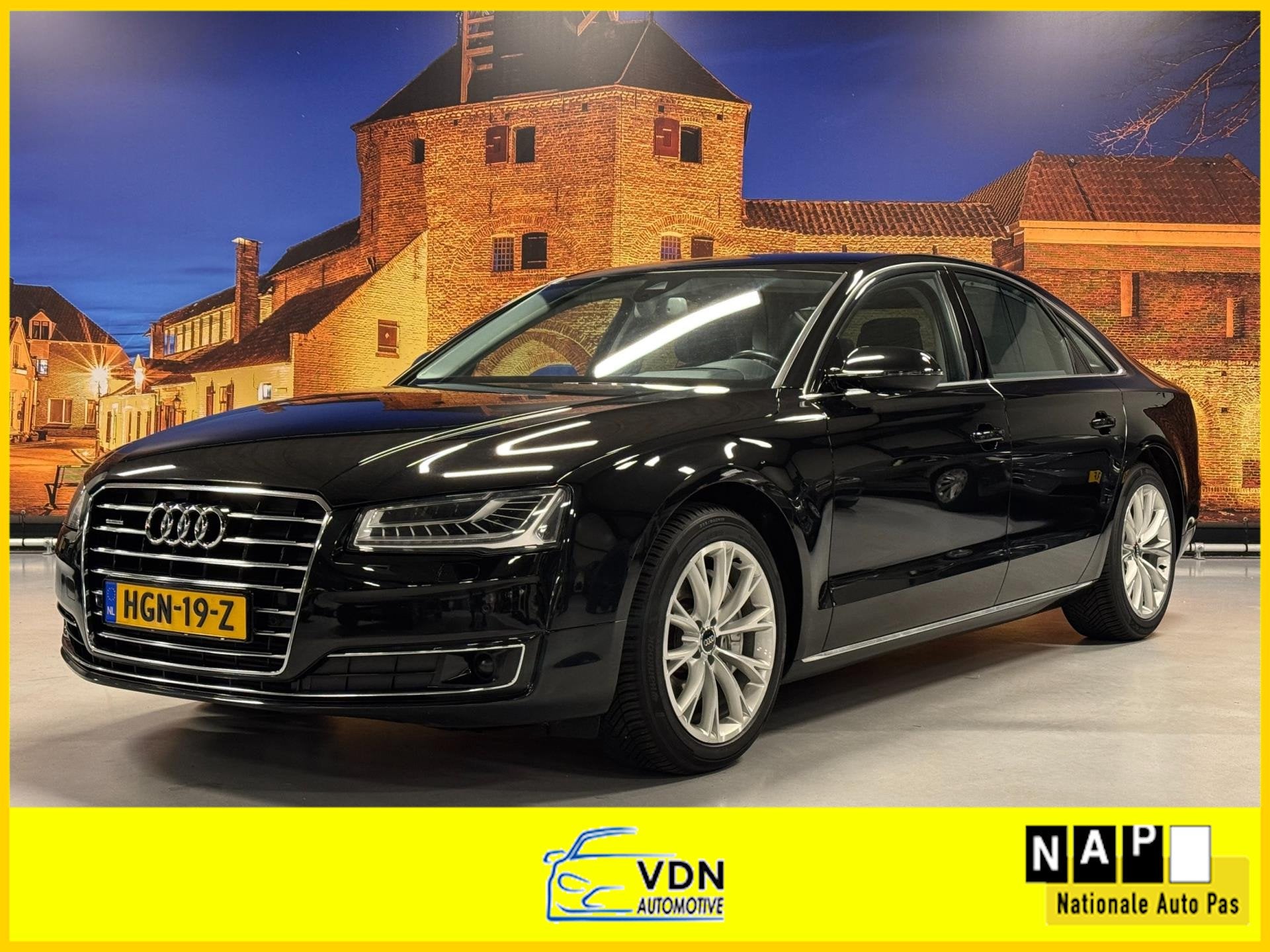 Audi A8 3.0 TDI Quattro Pro Line Automaat Leer HUD LED, Auto's, Audi, Automaat, Zwart, Leder, Bedrijf