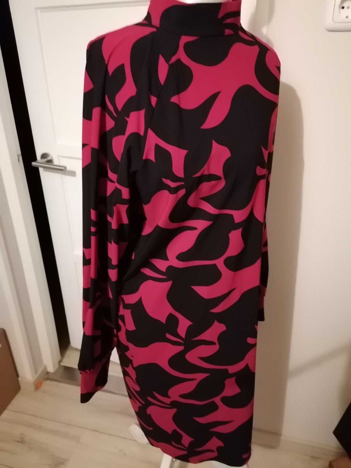 Studio Anneloes Travelstof Jurk Rood/Zwart Maat S, Kleding | Dames, Studio Anneloes, Verzenden, Maat 36 (S), Gedragen
