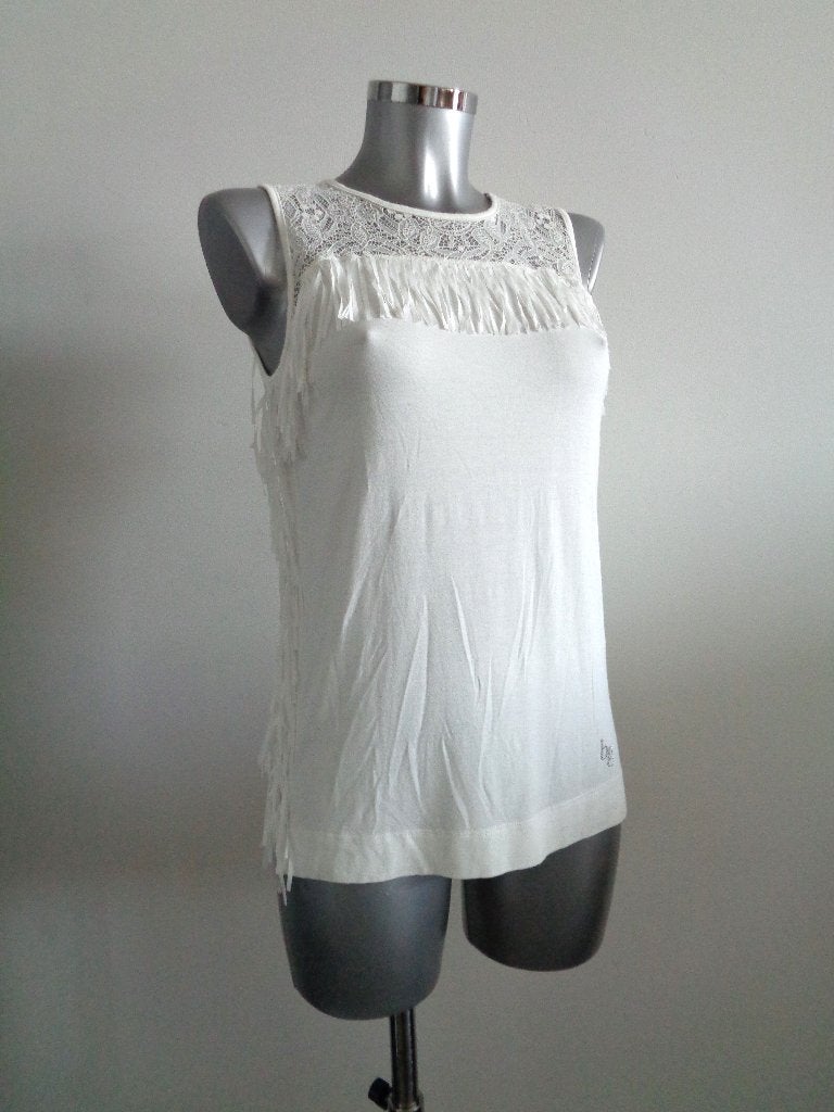 Blugirl - Blumarine top, 100% origineel IT42-NL36 Nieuw, Wit, Blugirl, Nieuw, Ophalen of Verzenden