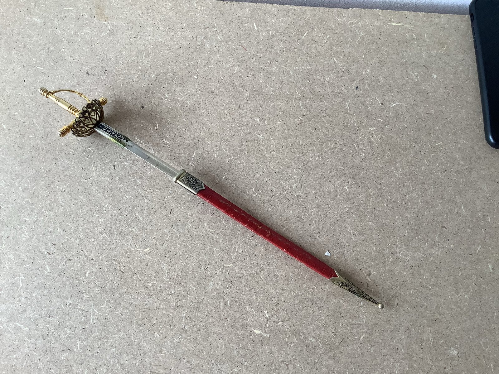 Decoratieve briefopener miniatuur zwaard met schede - Toledo, Ophalen of Verzenden