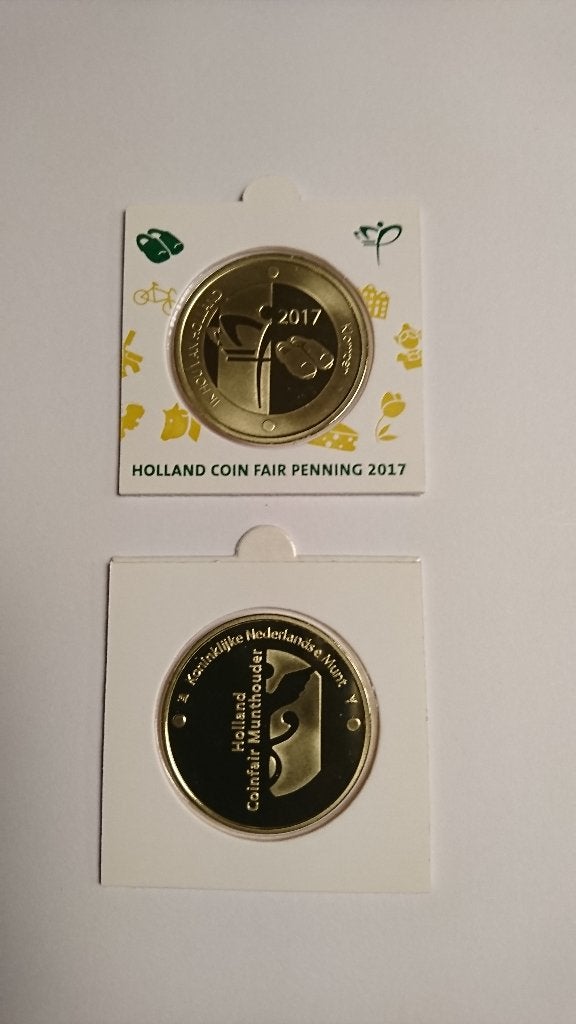 Penning Holland Coin Fair in messing, Verzenden, Overige materialen, Nederland