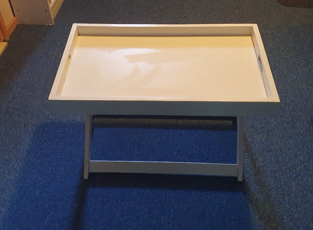 Vintage inklapbare dienbladtafel, Ophalen, Minder dan 45 cm, Gebruikt, Vintage