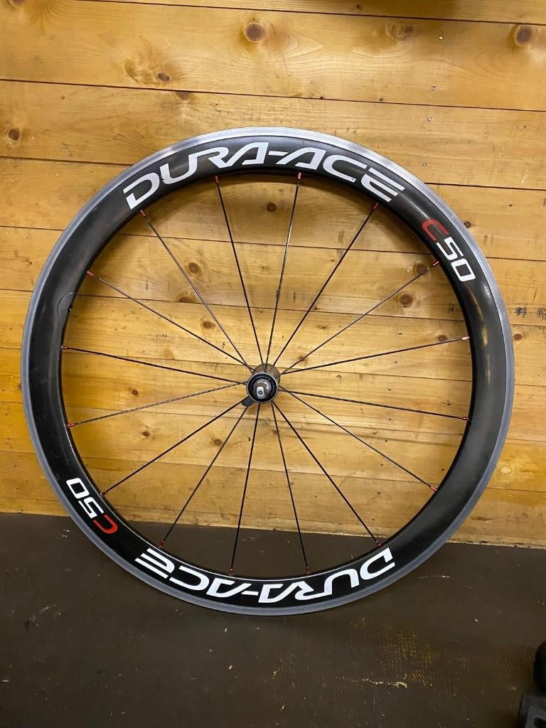 Shimano Dura Ace C50 voorwiel, Fietsen en Brommers, Fietsonderdelen, Gebruikt, Wiel, Aluminium, Ophalen of Verzenden