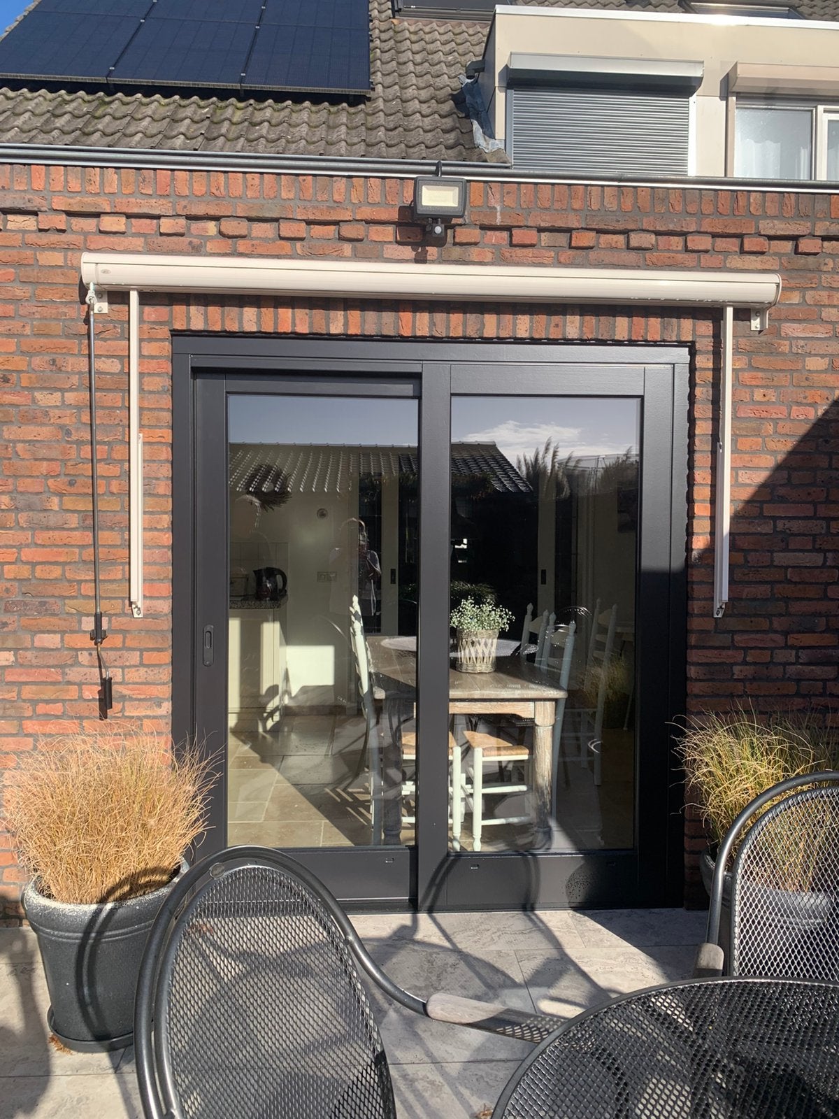 Te koop zonnescherm, breed 2.50 uitval 1.20, Tuin en Terras, Ophalen, Gebruikt