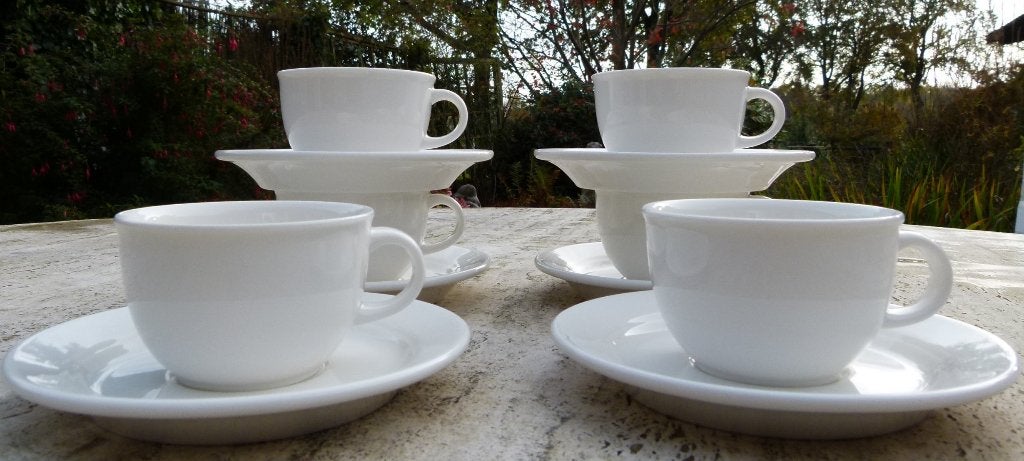 Villeroy & Boch Corpo White 6 x Koppen met Schotel, Klassiek, Villeroy & Boch, Nieuw, Ophalen of Verzenden