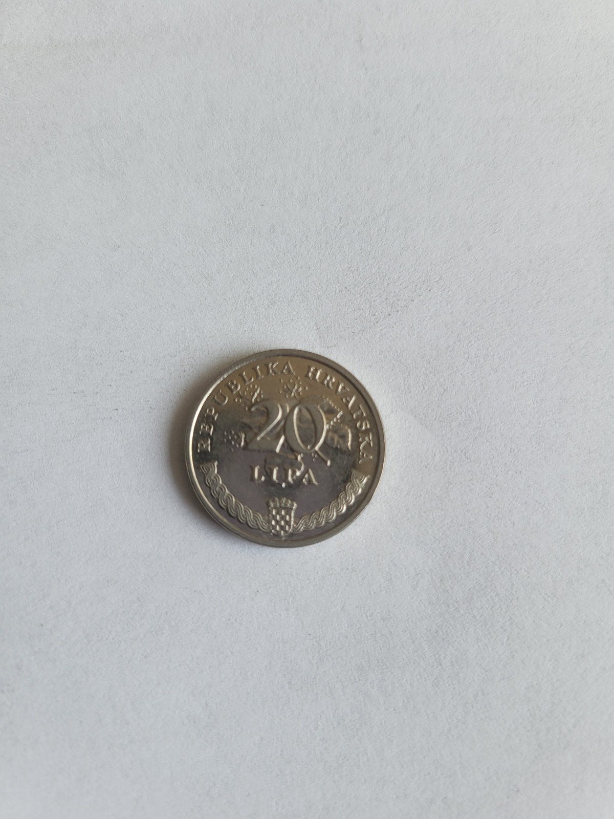 Kroatische 20 Lipa munt uit 1993, Postzegels en Munten, Ophalen of Verzenden