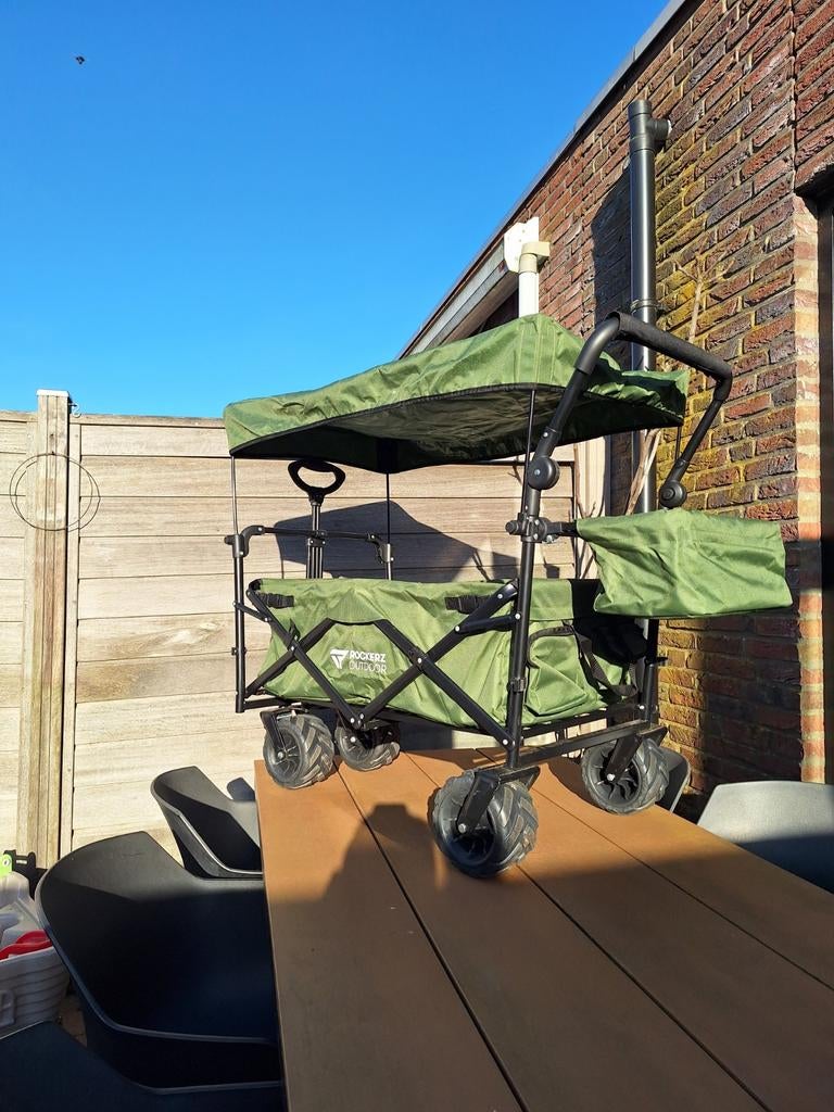 Rockerz Outdoor Bolderkar met Dak - Opvouwbaar, Caravans en Kamperen, Bolderkarren, Ophalen of Verzenden, Opvouwbaar, Zo goed als nieuw
