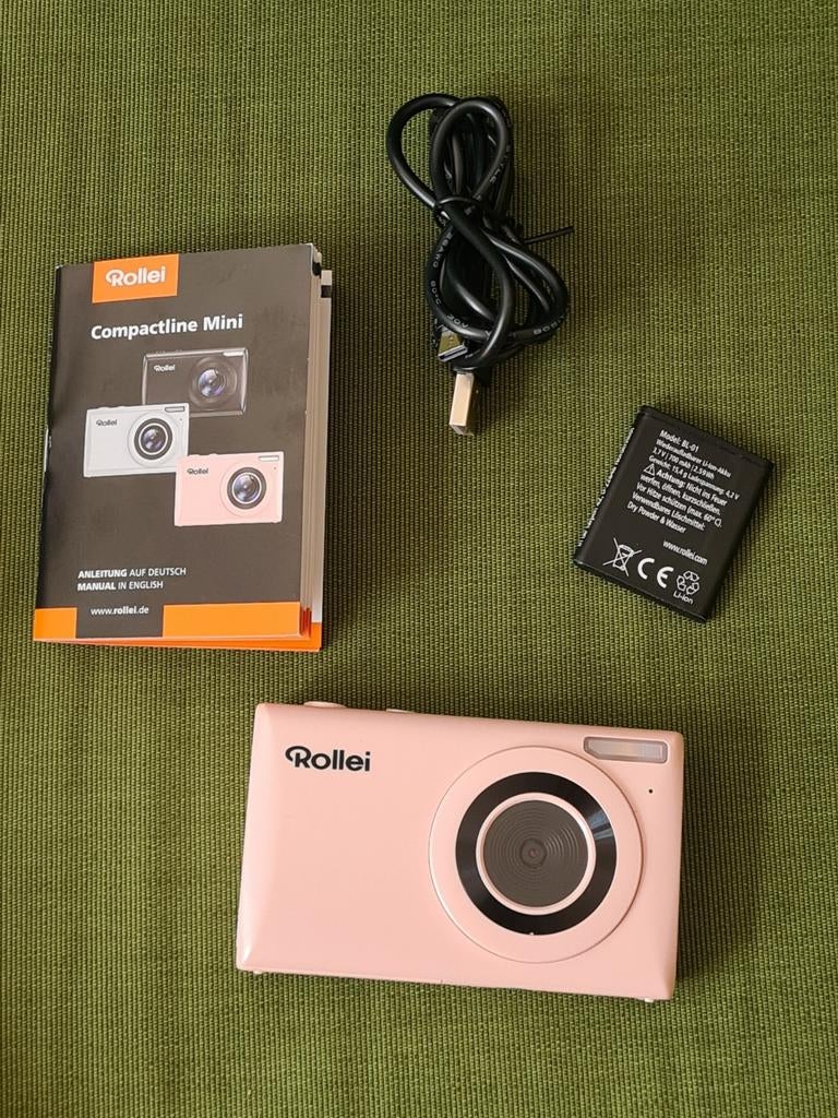 Camera Compactline Mini Rollei roze + SD 64gb, Ophalen of Verzenden, Nieuw, Overige Merken, Geen optische zoom