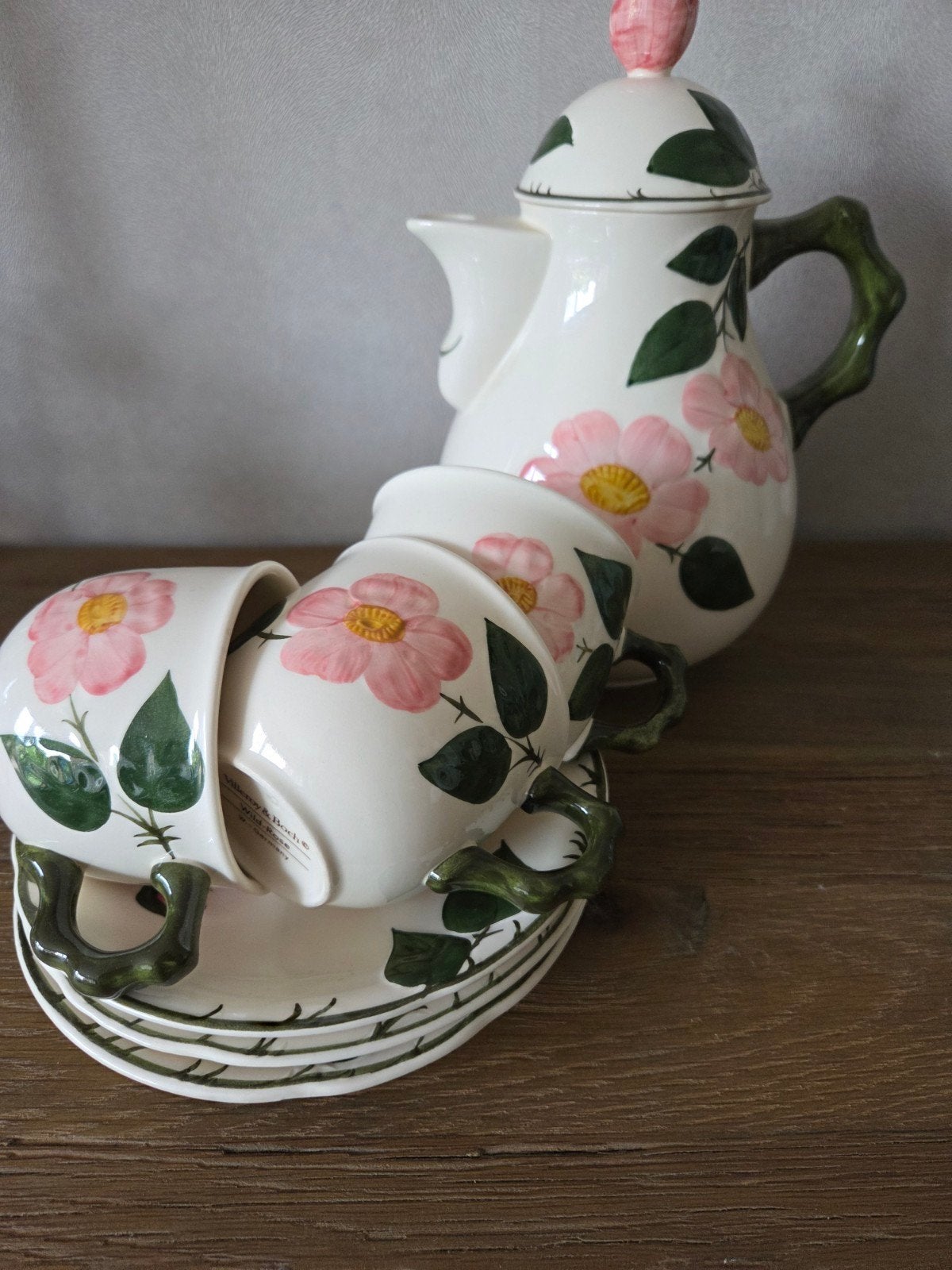 Villeroy & Boch Wild Rose koffieset, Huis en Inrichting, Keuken | Servies, Kan, Gebruikt, Villeroy & Boch, Vintage
