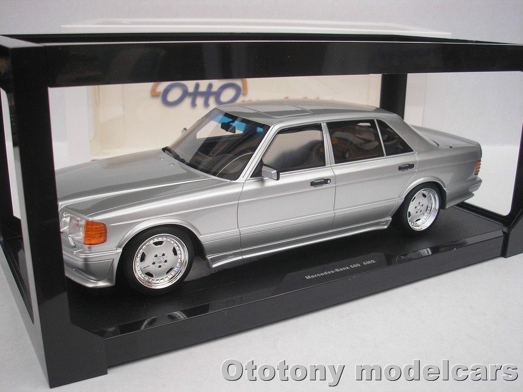 Mercedes Benz 560 SEL 6.0 AMG 1989 Zilver 1/18 Otto Mobile, Ophalen of Verzenden, Nieuw, Auto, OttOMobile