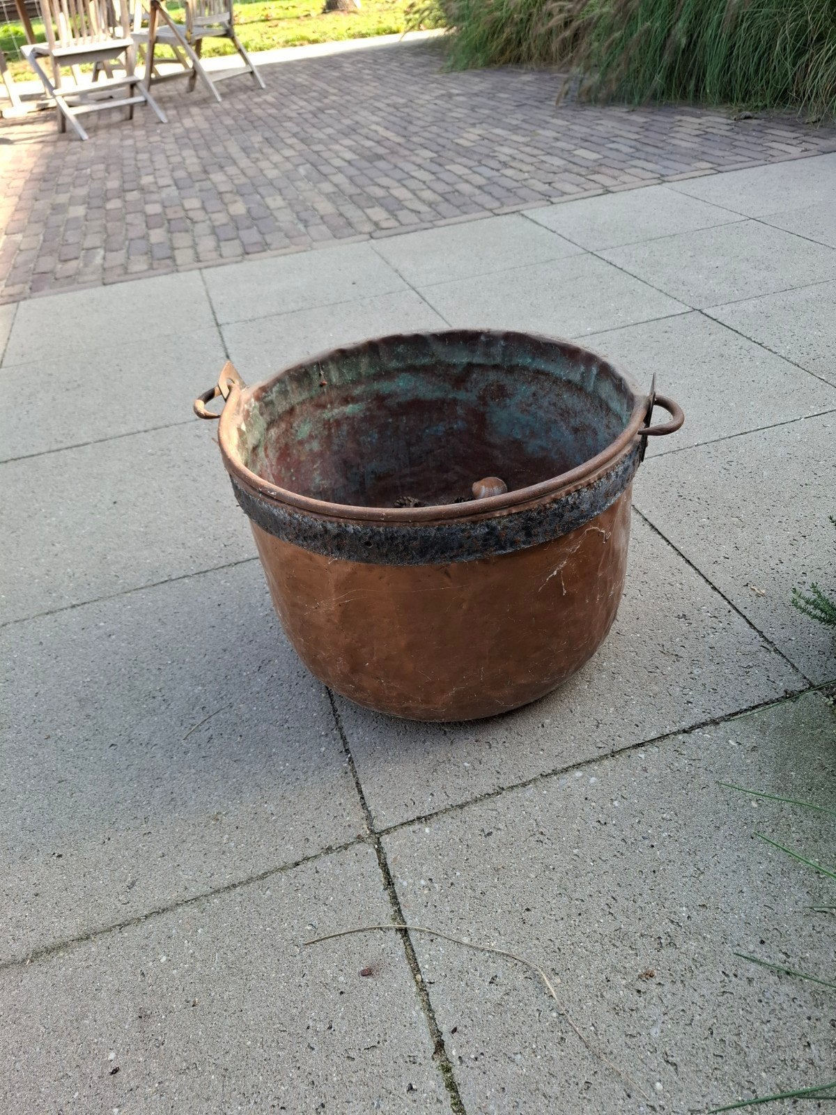 Grote koperen ketel met hengsel - 42x30 cm, Ophalen, Koper