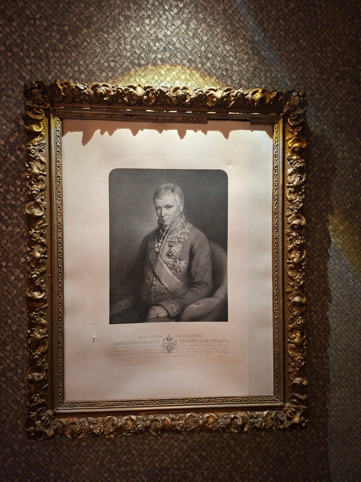 Antieke ingelijste prent van Emile Diderot, Ophalen of Verzenden, Prent, Ingelijst