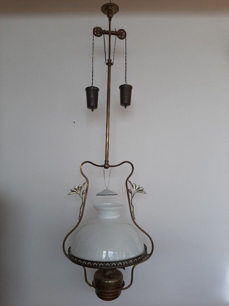 Antiek koperen olielamp, Antiek en Kunst, Ophalen