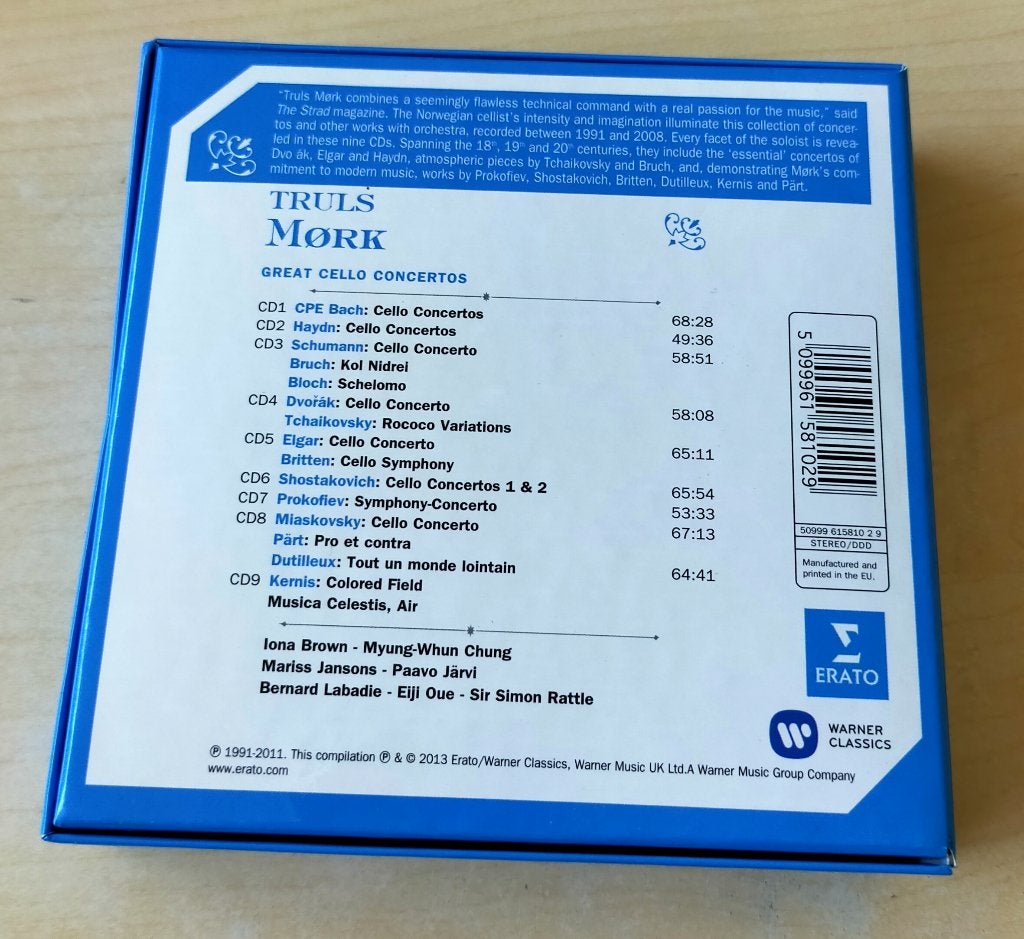 Truls Mork Greatest Cello Concertos 9CD Box CPE Bach Haydn, Ophalen of Verzenden, Barok, Zo goed als nieuw, Overige typen