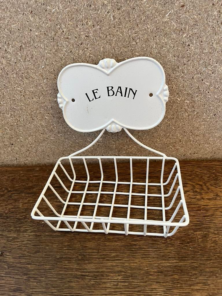 Zeepbakje. Metalen zeep bakje “le bain”., Ophalen of Verzenden, Zo goed als nieuw, Wit