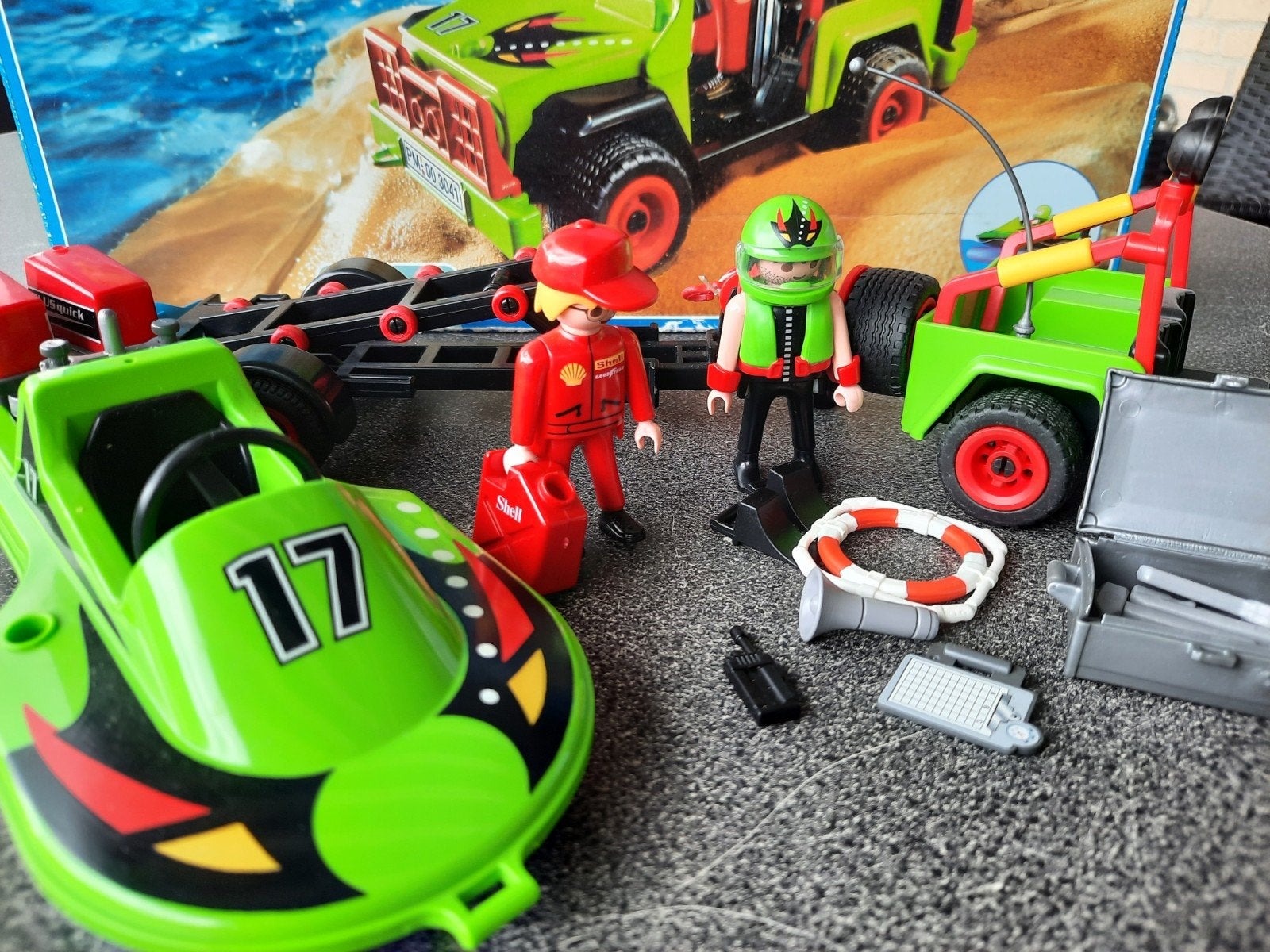 Playmobil 3041 Jeep met Speedboot - Compleet met doos, Ophalen, Zo goed als nieuw