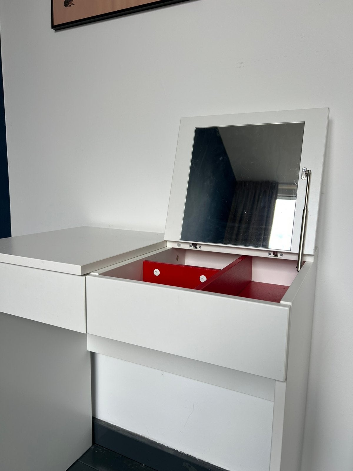 Ikea Brimnes kaptafel/bureau met spiegel, Ophalen, Gebruikt, 100 tot 150 cm, Minder dan 100 cm