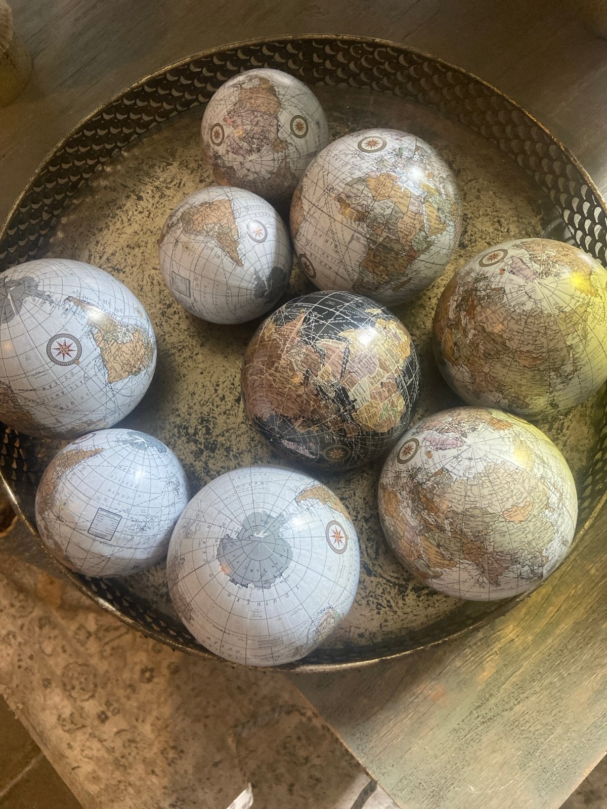 Set van diverse decoratieve wereldbollen, Educatief, Gebruikt, Kunststof, Ophalen of Verzenden