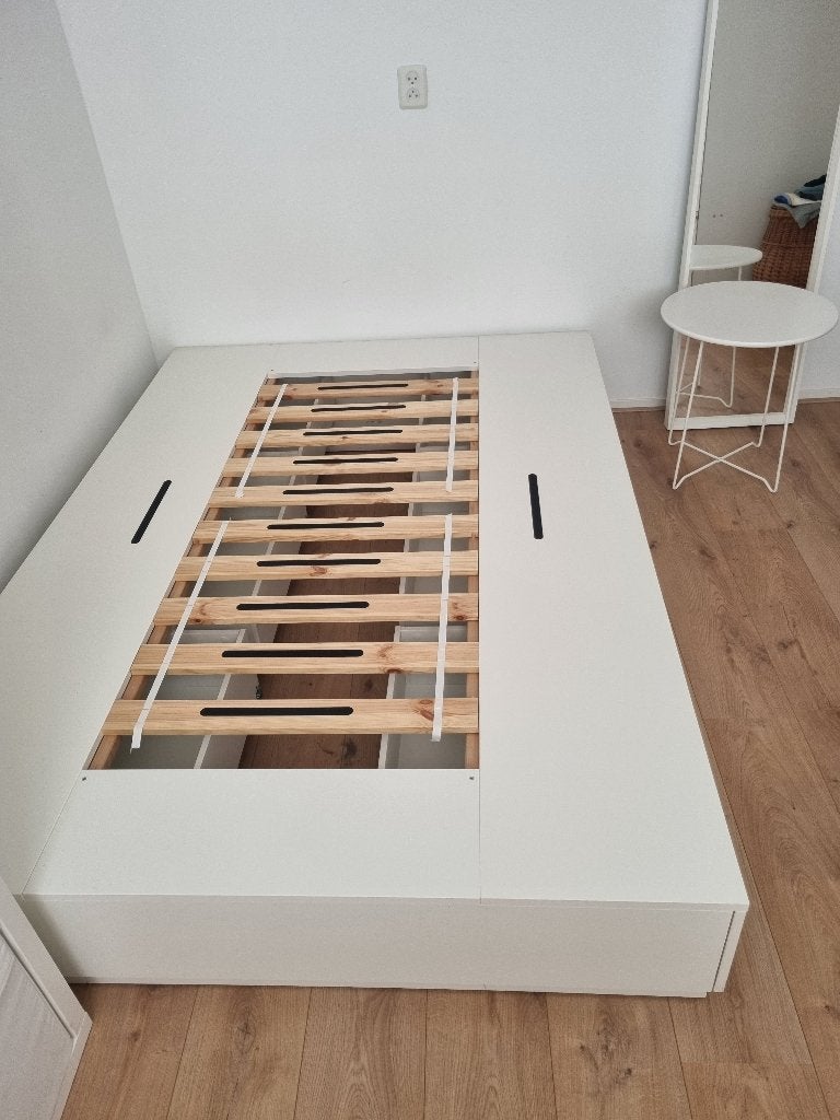Bedframe Nordli Ikea 140x200, Huis en Inrichting, Ophalen, Wit, Tweepersoons, 140 cm