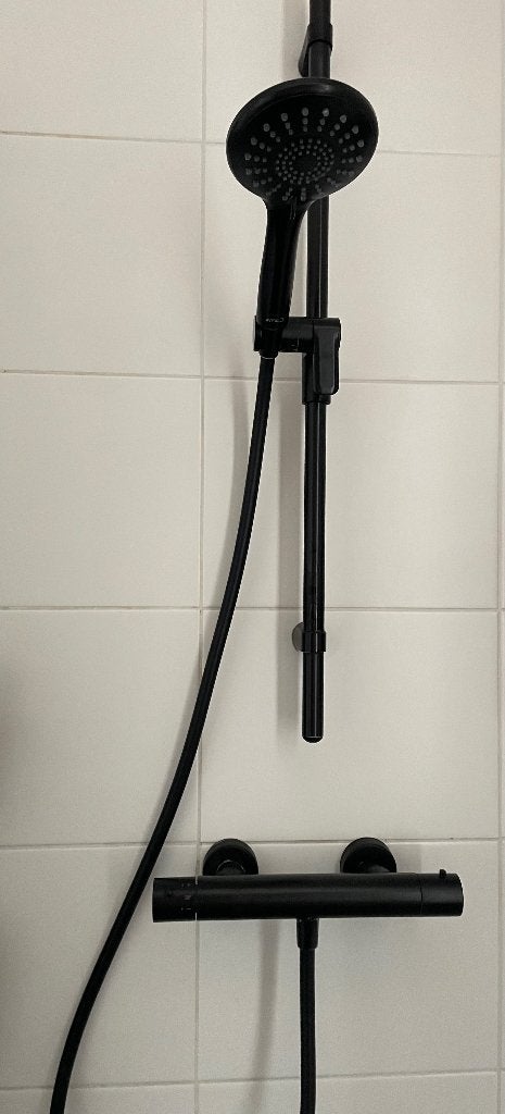 Douche thermostaat, kop, stang. Metaal zwart, Doe-het-zelf en Verbouw, Sanitair, Ophalen, Zo goed als nieuw, Douche