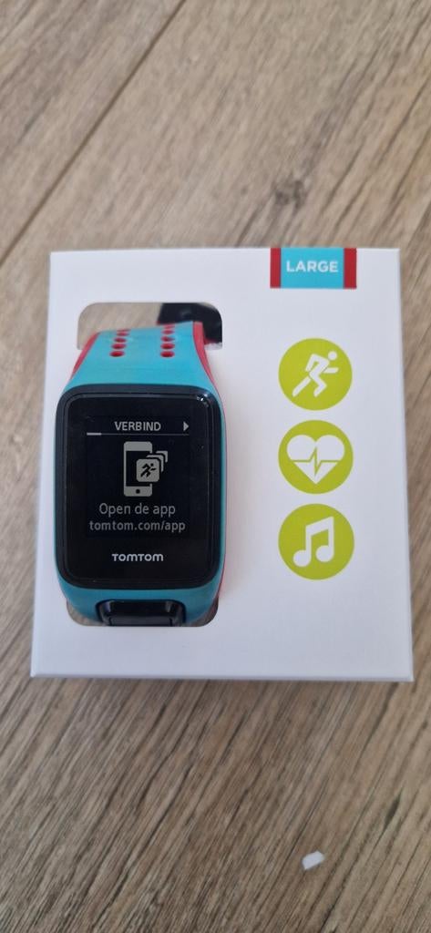 TOMTOM GPS Watch Runner 2 Cardio+Music - Large, Sieraden, Tassen en Uiterlijk, Sporthorloges, TOMTOM, Blauw, Afstand, Ophalen of Verzenden