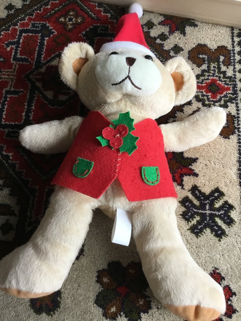 (kerst) knuffelbeer. te koop, Ophalen of Verzenden, Gebruikt, Beer, Middelgroot (20 tot 80 cm)