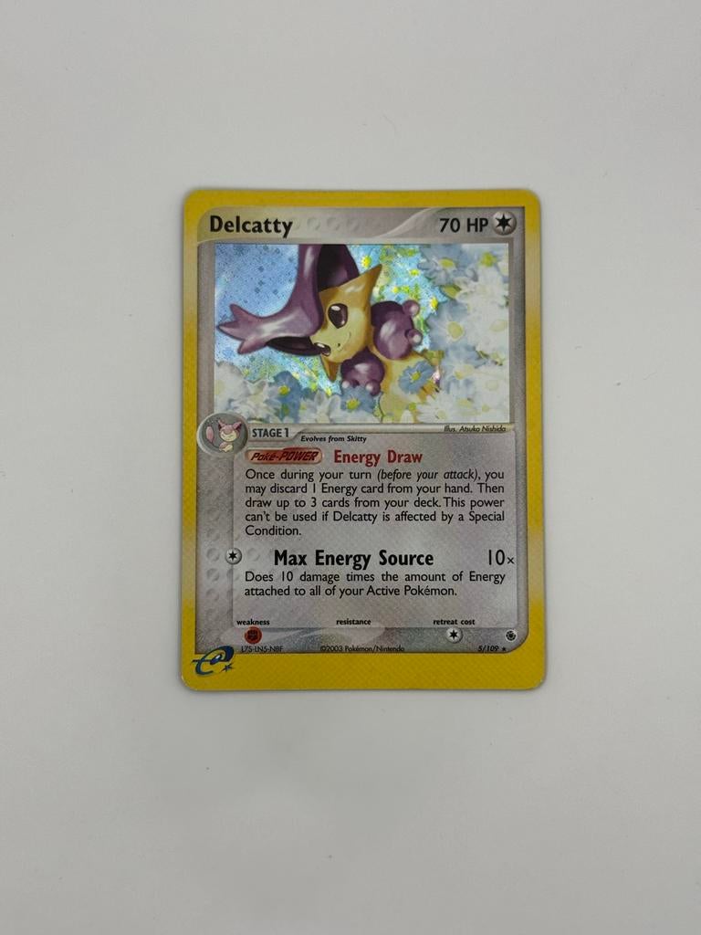 Delcatty, 5/109, EX Ruby & Sapphire, Holo Rare, GD/Exc, Ophalen of Verzenden, Gebruikt, Losse kaart, Foil
